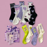 FOOTSIES Purple Set Edition Graphic Crew Socks