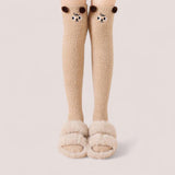 FOOTSIES Fleece Over the Knee Cute Bear Ears Warm Socks