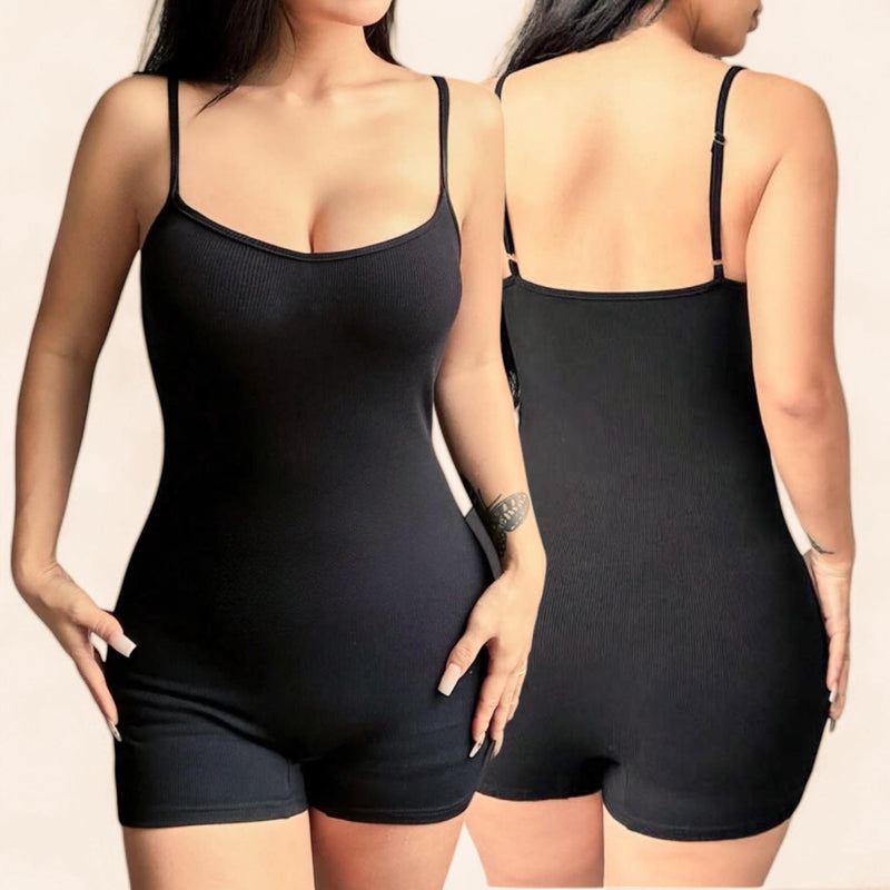 BLK Slim Strap Fitted Romper Unitard