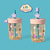 LITTLE DREAMERS Floral Training Straw Cup for Kids 450ml