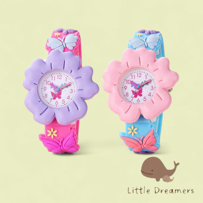 LITTLE DREAMERS Bubble Color Flower Butterfly PVC Watch for Girls