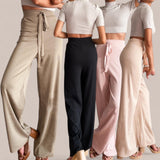 BLK Cotton Ribbed High Waist Drawstring Lounge Pants