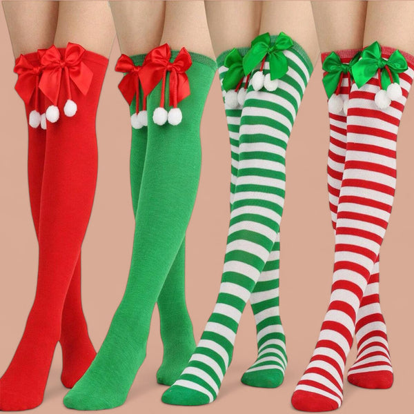 FOOTSIES Over the Knee Christmas Theme Socks