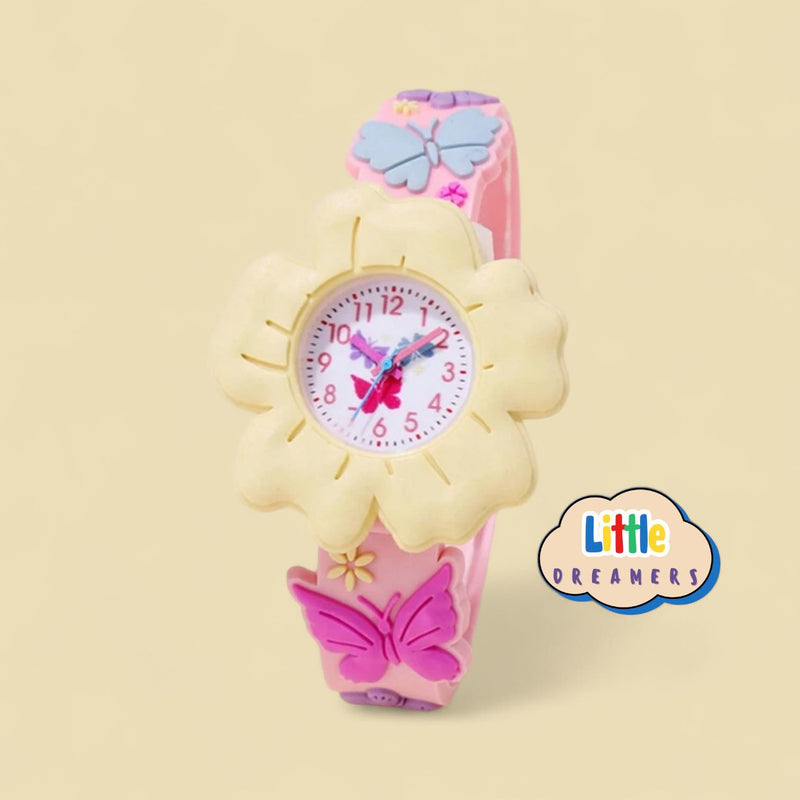 LITTLE DREAMERS Bubble Color Flower Butterfly PVC Watch for Girls