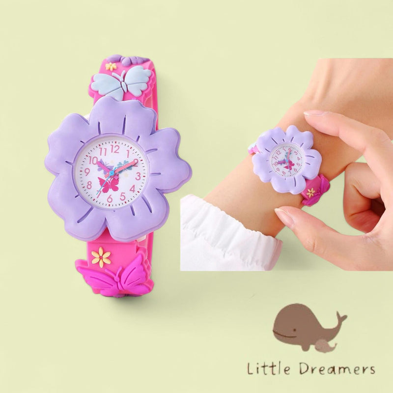 LITTLE DREAMERS Bubble Color Flower Butterfly PVC Watch for Girls