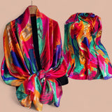 WRAP Large Silky Rectangular Printed Scarf