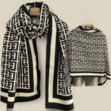 WRAP Black Series Warm Rectangular Jacquard Shawl