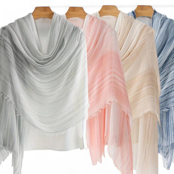 WRAP Ombre Soft Crinkle Thin Classy Shawl Scarf