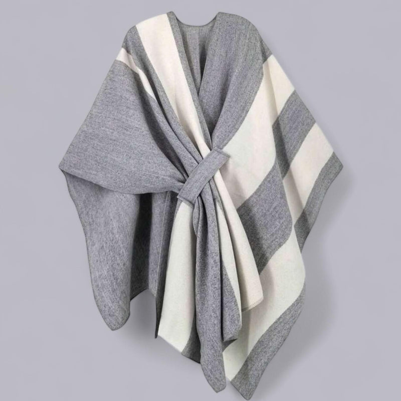 WRAP Warm Thick Classic Stripes Loop Cloak Cape Shawl