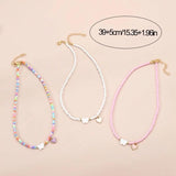 LITTLE DREAMERS 3pcs Set Cute Bead Charm Necklace for Girls