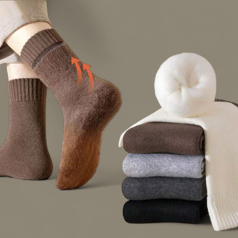 FOOTSIES Mens Thermal Plush Thick Socks 5Pairs Set