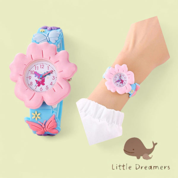 LITTLE DREAMERS Bubble Color Flower Butterfly PVC Watch for Girls