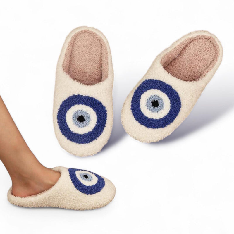 STEPS Warm Plush Evil Eye Indoor Slippers