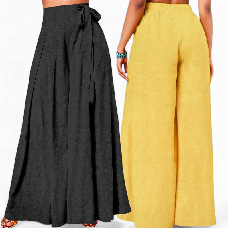 GYPSY Boho Woven Side Tie High Waist Maxi Pants