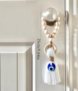 BLING Evil Eye Tassel Door Wood Beads Pendant