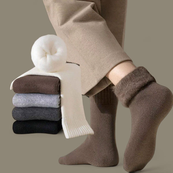 FOOTSIES Mens Thermal Plush Thick Socks 5Pairs Set