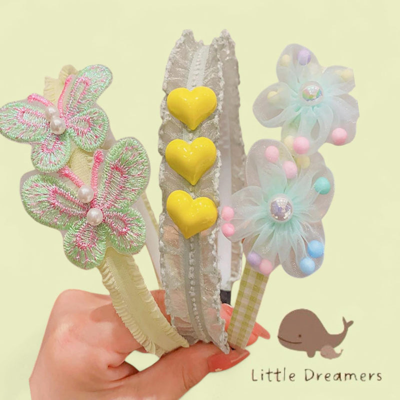 LITTLE DREAMERS 3pcs Set Cute Design Headband Hair Accessories for Girls