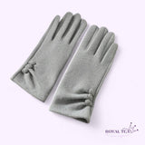 ROYALTEA Thermal Lined Warm Gloves Button Details