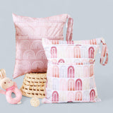 LITTLE DREAMERS 2pcs Cute Print Wet Dry Diaper Storage Bag