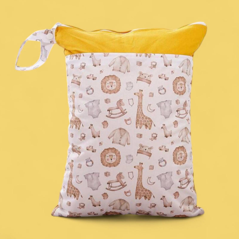 LITTLE DREAMERS Animal Print Wet Dry Diaper Storage Bag