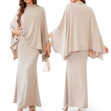 MADAME Knit Batwing Top & Long Skirt Set