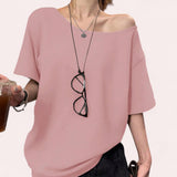 BLK Basic Loose Drop Shoulder Shirt Top