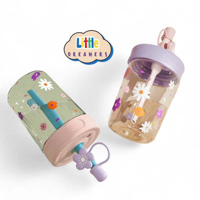 LITTLE DREAMERS Floral Training Straw Cup for Kids 450ml