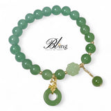 BLING Murano Glass Beads Buddha Four Leaf Clover Pendant Charm Bracelet