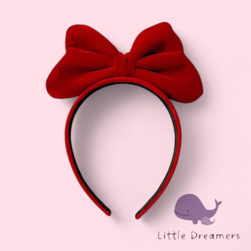 LITTLE DREAMERS Red Bow Velvet Head Band Hair Accessories for Girls