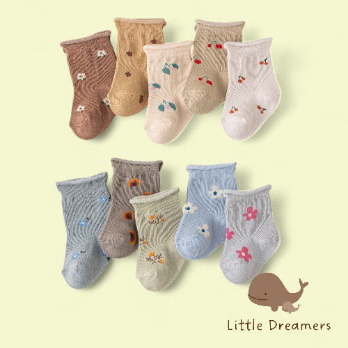 LITTLE DREAMERS 10pairs Floral Baby Girl Socks Sets