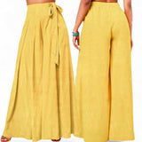 GYPSY Boho Woven Side Tie High Waist Maxi Pants