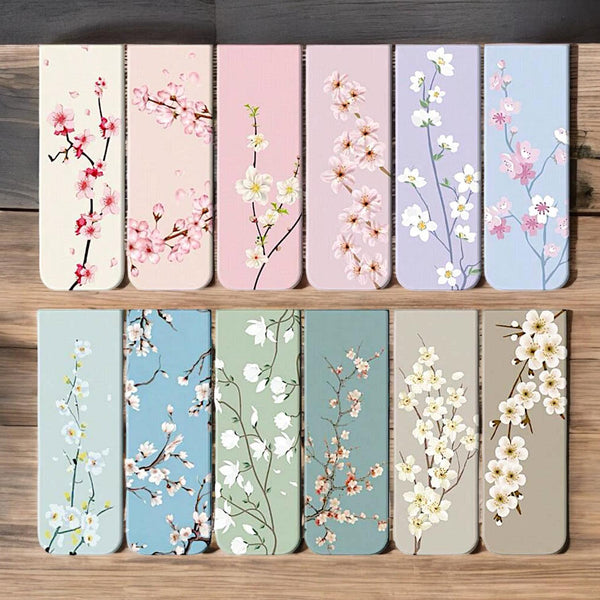 CRAFTY 12pcs Magnetic Sakura Printed Bookmark