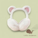 LITTLE DREAMERS Bear Ears Plush Ear Muffs for Kids