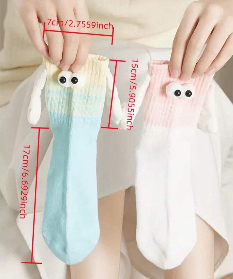 FOOTSIES 5pairs Googly Eye Magnetic Hands Fun Gradient Socks