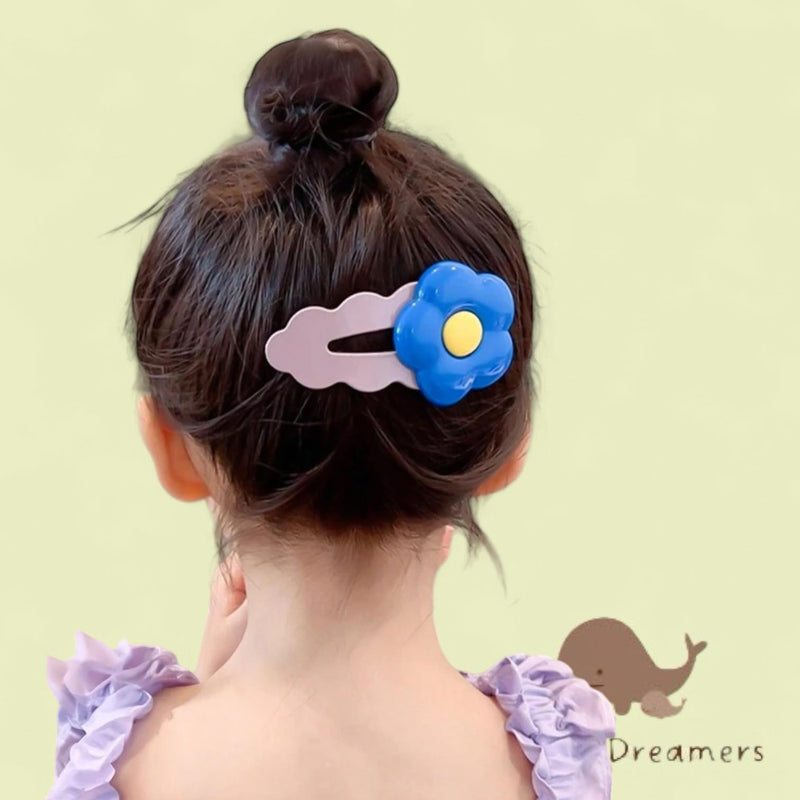 LITTLE DREAMERS 4pcs Set Colorful Flower Hair Clips for Girls