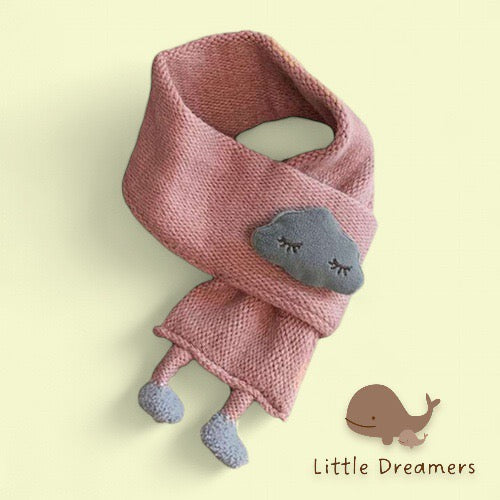 LITTLE DREAMERS Kids Winter Knitted Scarf with Cute Cloud