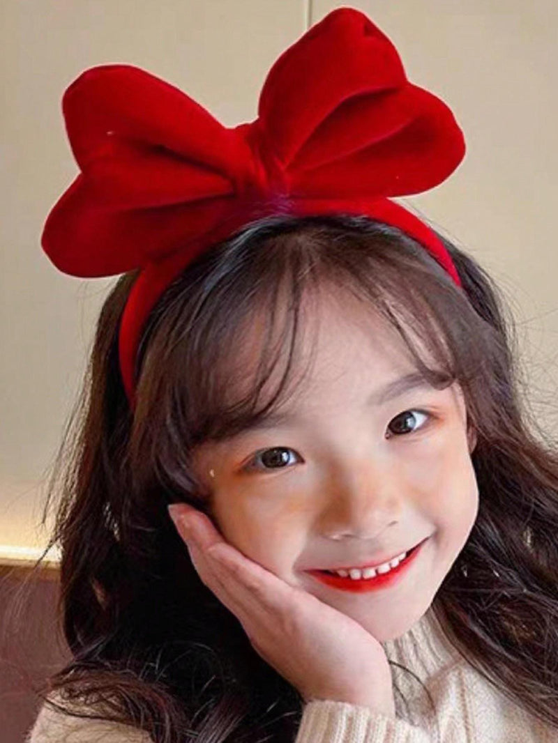 LITTLE DREAMERS Red Bow Velvet Head Band Hair Accessories for Girls