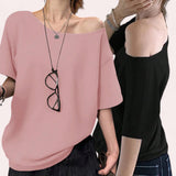 BLK Basic Loose Drop Shoulder Shirt Top