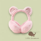 LITTLE DREAMERS Bear Ears Plush Ear Muffs for Kids