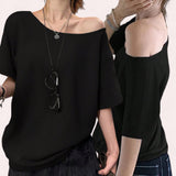 BLK Basic Loose Drop Shoulder Shirt Top