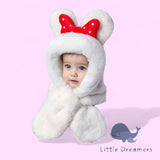 LITTLE DREAMERS Fluffy Cute Hood Warm Head Wrap for Kids