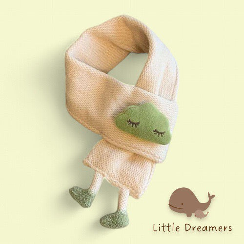 LITTLE DREAMERS Kids Winter Knitted Scarf with Cute Cloud