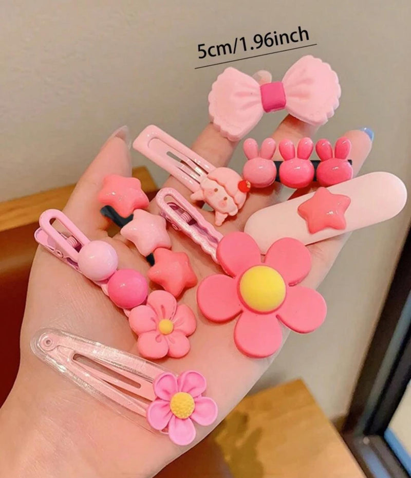 LITTLE DREAMERS 14pcs Set Pink Adorable Hair Accessories for Girls