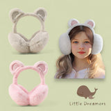 LITTLE DREAMERS Bear Ears Plush Ear Muffs for Kids