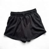 BLK Thick Candy Color Drawstring w Pocket Sweat Shorts