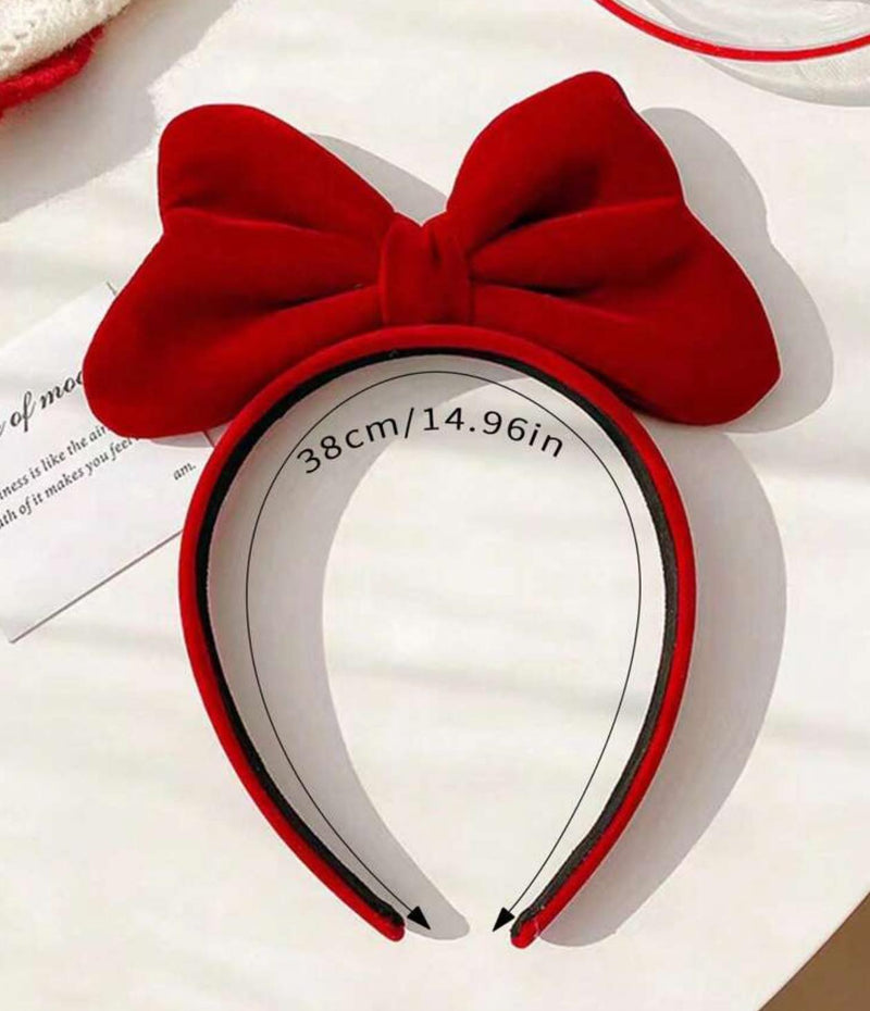 LITTLE DREAMERS Red Bow Velvet Head Band Hair Accessories for Girls