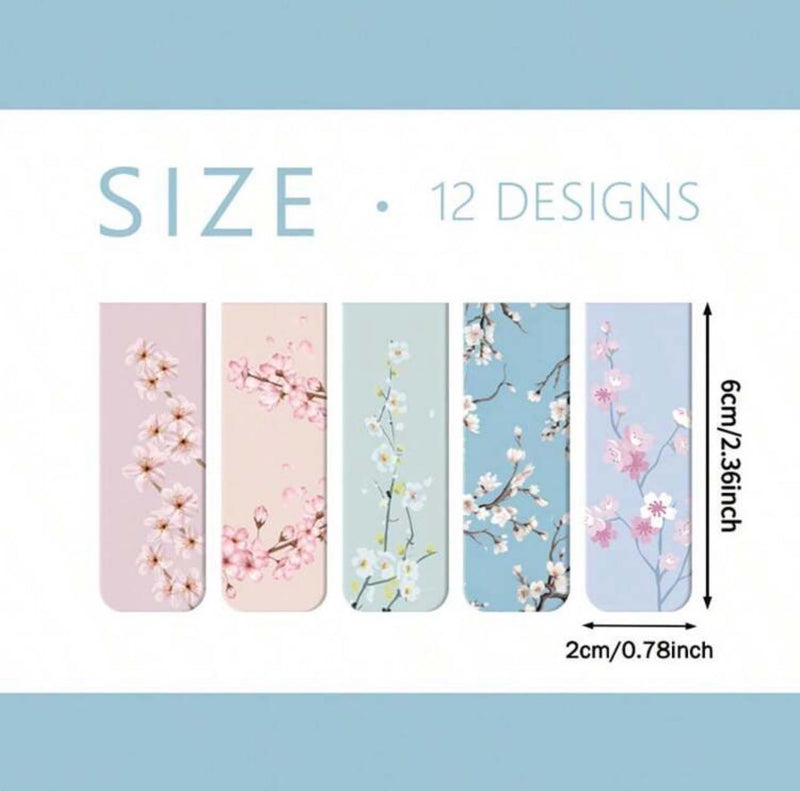 CRAFTY 12pcs Magnetic Sakura Printed Bookmark