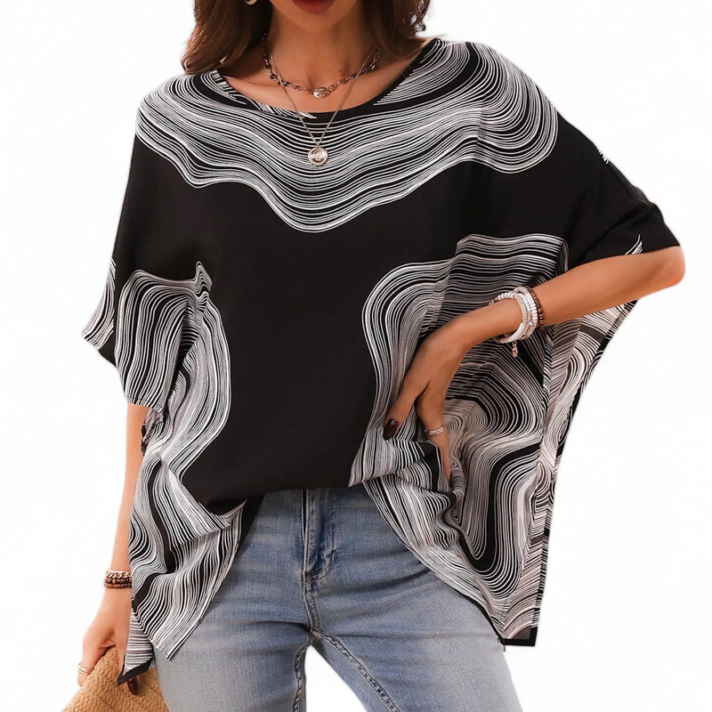 GYPSY Abstract Pattern Printed Handkerchief Top