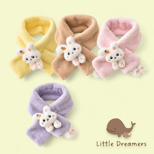 LITTLE DREAMERS Kids Plush Cute Bunny Scarf