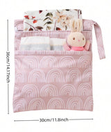 LITTLE DREAMERS 2pcs Cute Print Wet Dry Diaper Storage Bag